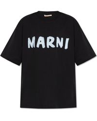 Marni - T-Shirt With Printed Logo - Lyst