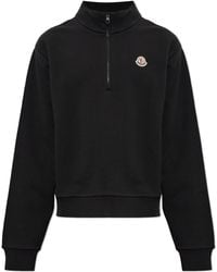 Moncler - Sweatshirt With Logo Patch - Lyst