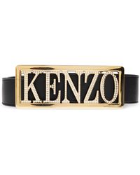 KENZO - Leather Belt With Logo - Lyst