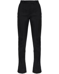 McQueen - Wool Pleated Trousers - Lyst