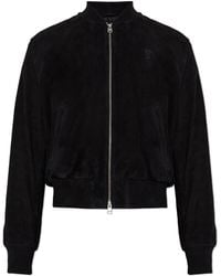 Ami Paris - Suede 'Bomber' Jacket - Lyst