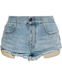 Balenciaga - Denim Shorts With 'Vintage' Effect - Lyst