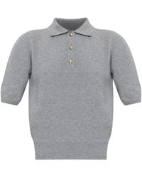 Balmain - Wool Polo Shirt With Short Sleeves - Lyst