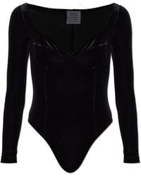 Vetements - Velvet Bodysuit With Long Sleeves - Lyst