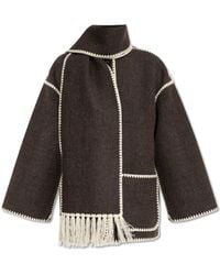 TOTEME - Wool Jacket With Scarf - Lyst