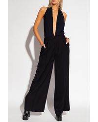 Womens Jumpsuits and rompers MM6 by Maison Martin Margiela Jumpsuits and rompers Black MM6 by Maison Martin Margiela Wide Leg Color Block Jumpsuit in Black/White 