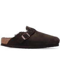 Birkenstock - 'Boston Vl' Suede Slides - Lyst