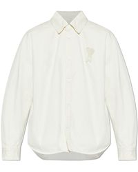 Ami Paris - Denim Jacket With Logo Patch - Lyst