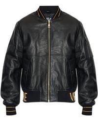 Versace Jeans Couture - Leather Bomber Jacket - Lyst