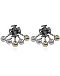 Tory Burch - Earrings With Shimmering Crystals - Lyst