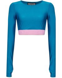 Versace Jeans Couture - Cropped Top With Long Sleeves - Lyst