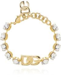 Dolce & Gabbana - Elegant Brass And Glass Bracelet For - Lyst