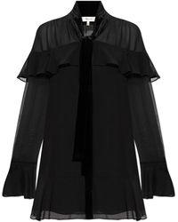 FRAME - Silk Top With Ruffles - Lyst