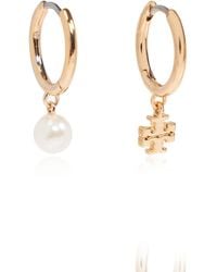 Tory Burch - Hoop Earrings With Pendant - Lyst
