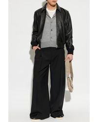 Ami Paris - Wool Cardigan With Embroidered Logo - Lyst