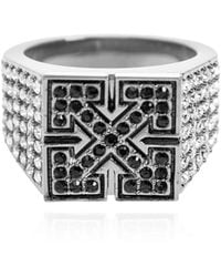 Off-White c/o Virgil Abloh - Signet Rings With Shimmering Crystals - Lyst