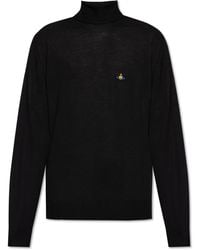 Vivienne Westwood - Wool Turtleneck With Embroidered Logo - Lyst