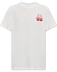 Ganni - T-shirt With Logo, - Lyst