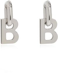 Balenciaga - Brass Logo Earrings - Lyst