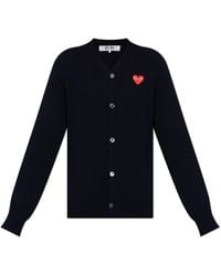 COMME DES GARÇONS PLAY - Wool Cardigan With Patch - Lyst