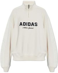 adidas Originals - Cotton Sweatshirt With Stand-Up Collar - Lyst