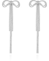 Self-Portrait - Long Earrings With Shimmering Crystals - Lyst