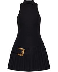 Balmain - Dress With A Pleated Skirt - Lyst