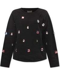 Emporio Armani - Embellished Sweatshirt, - Lyst