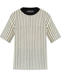 Jil Sander - T-Shirt With Decorative Knit - Lyst