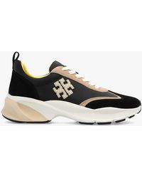 Tory Burch - Good Luck Logo-appliqué Suede Low-top Trainers - Lyst