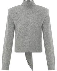 ROTATE BIRGER CHRISTENSEN - Wool Sweater With Shoulder Pads - Lyst