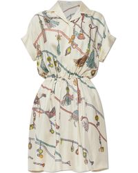 Versace - Silk Dress With "Hangin' Out" Print - Lyst