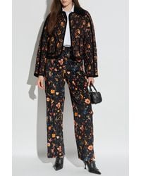 R13 - Velvet Trousers With Floral Motif - Lyst