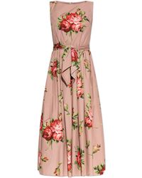 Dolce & Gabbana - Floral Motif Dress - Lyst