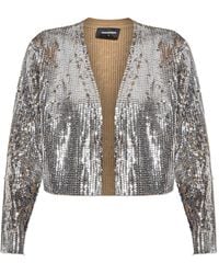 DSquared² - Wool Cardigan With Shimmering Sequins - Lyst