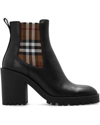 Burberry - Allostock Vintage Check-detail Leather-blend Boots - Lyst