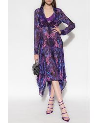Versace - Orchid Barocco-print Pleated Shirtdress - Lyst