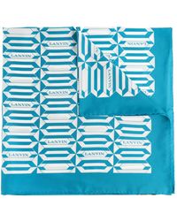 Lanvin - Silk Scarf With Logo - Lyst