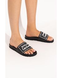 Versace Jeans Couture - Rubber Slides With A Raised Logo - Lyst