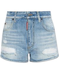 DSquared² - 'Trucker' Denim Shorts - Lyst