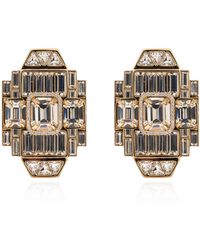 Ferragamo - Clip-On Earrings With Shimmering Crystals - Lyst