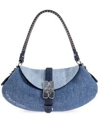 Ganni - Denim Bag With A Vintage Effect - Lyst
