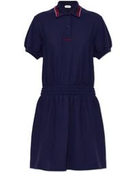 Versace - Cotton Dress With Embroidered Logo - Lyst