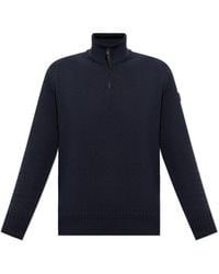 Moncler - Sweater With Logo Patch - Lyst