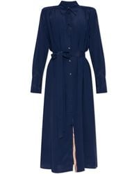 Paul Smith - Silk Dress With A Waist Belt - Lyst
