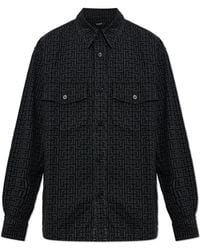 Balmain - Denim Shirt With Monogram - Lyst