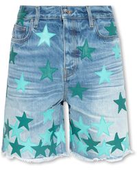 Amiri - Denim Shorts With Patches - Lyst