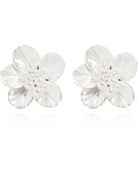 Self-Portrait - Earrings With A Pearly Flower - Lyst