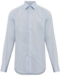 Etro - Cotton Shirt With Embroidered Logo - Lyst
