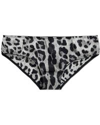 Dolce & Gabbana - Silk Bra With Animal Print - Lyst
